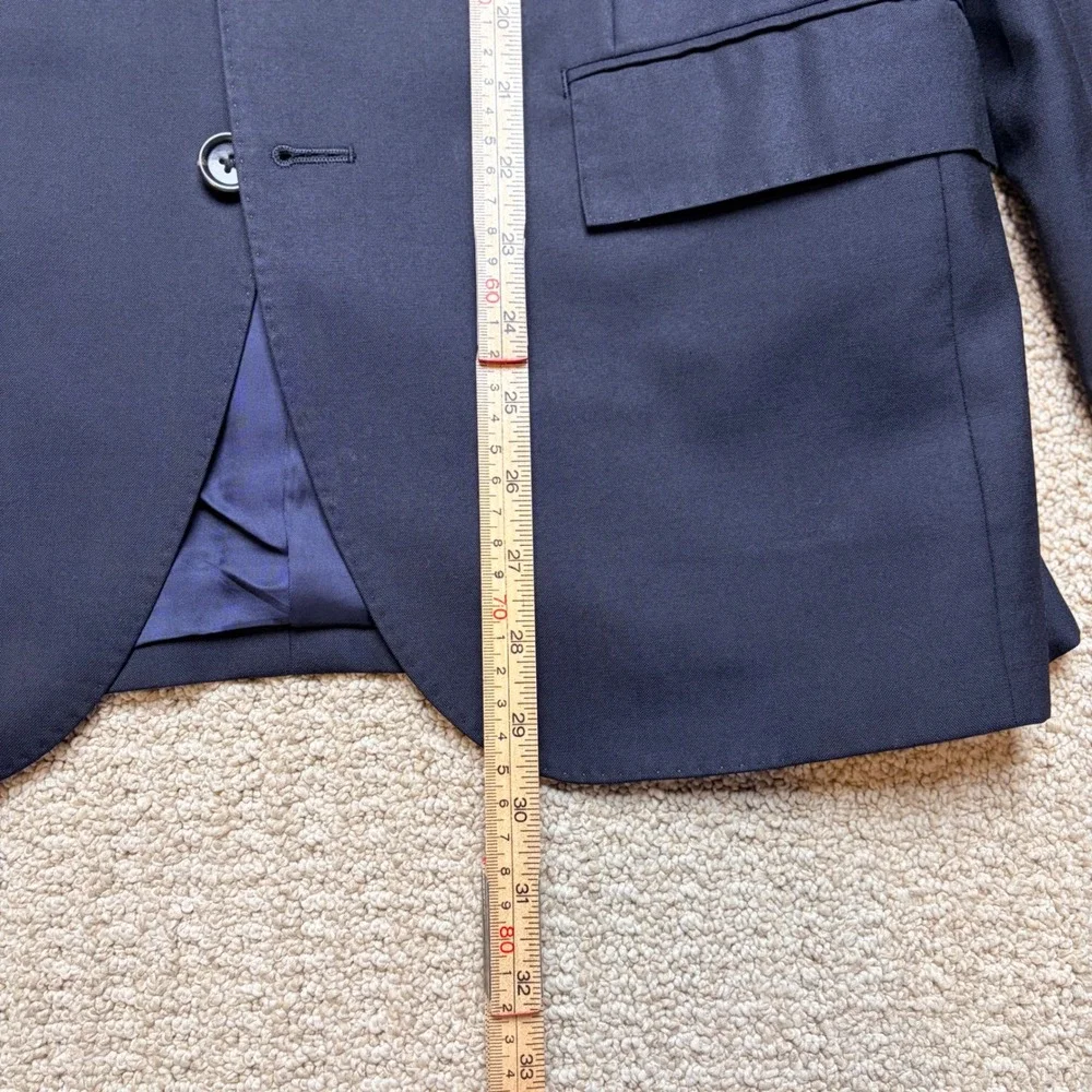 J.Crew Ludlow Jacket 38R Black Navy Italian Loro Piana Super 120s Wool Blazer